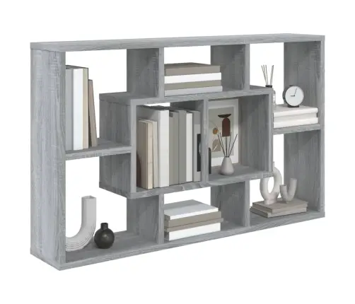 Sienas Plaukts, Pelēka Ozola, 85X16X52,5 Cm, Inženierijas Koks Vidaxl