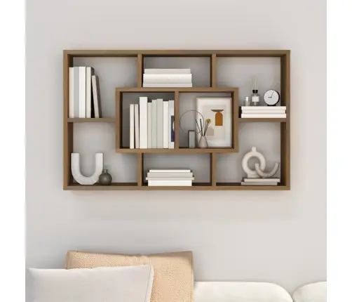 Sienas Plaukts, Brūna Ozola, 85X16X52,5 Cm, Inženierijas Koks Vidaxl