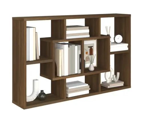 Sienas Plaukts, Brūna Ozola, 85X16X52,5 Cm, Inženierijas Koks Vidaxl