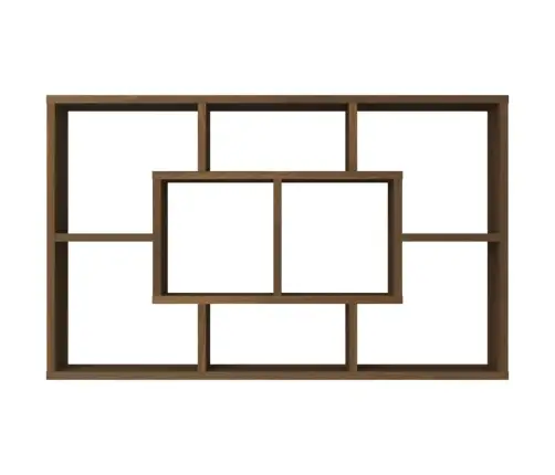 Sienas Plaukts, Brūna Ozola, 85X16X52,5 Cm, Inženierijas Koks Vidaxl