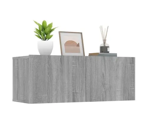 Tv Skapīši, 2 Gab., Pelēka Ozola, 80X30X30Cm, Inženierijas Koks Vidaxl