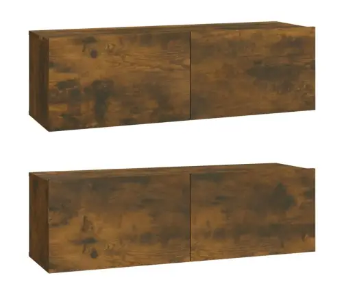 Tv Skapīši, 2 Gab., Koka Krāsa, 100X30X30 Cm, Inženierijas Koks Vidaxl