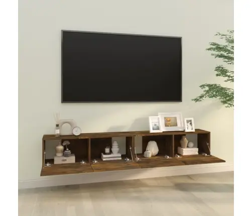 Tv Skapīši, 2 Gab., Koka Krāsa, 100X30X30 Cm, Inženierijas Koks Vidaxl
