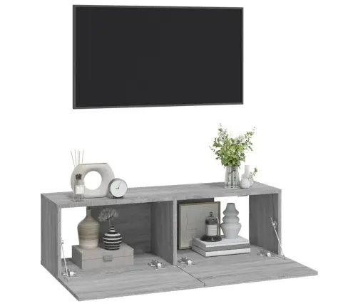 Tv Skapīši, 2 Gab., Pelēks, 100X30X30 Cm, Inženierijas Koks Vidaxl Tv Skapīši, 2 Gab., Pelēks, 100X30X30 Cm, Inženierijas Koks Vidaxl