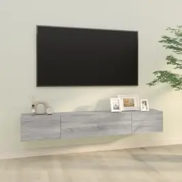 Tv Skapīši, 2 Gab., Pelēks, 100X30X30 Cm, Inženierijas Koks Vidaxl