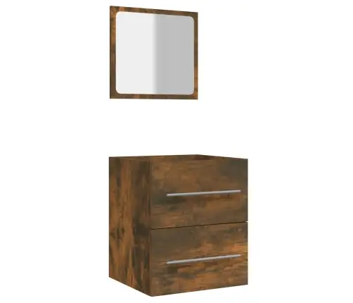 Peegliga Vannitoakapp, Suitsutatud Tamm, 41 X 38,5 X 48 Cm