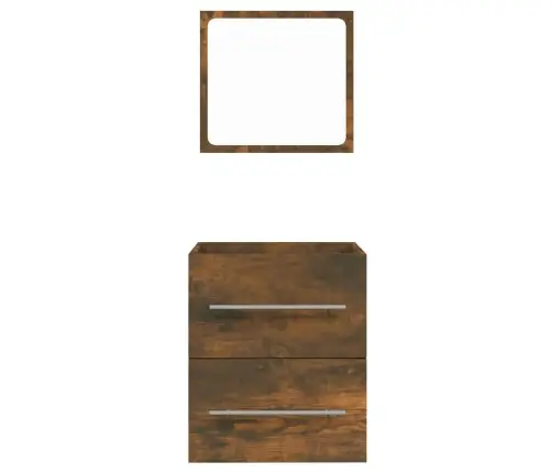 Peegliga Vannitoakapp, Suitsutatud Tamm, 41 X 38,5 X 48 Cm