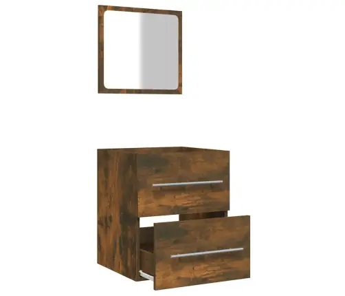 Peegliga Vannitoakapp, Suitsutatud Tamm, 41 X 38,5 X 48 Cm