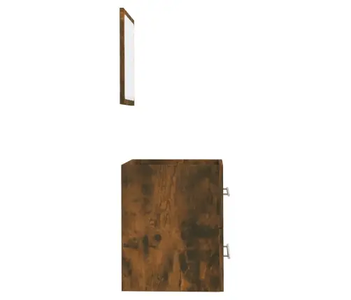 Peegliga Vannitoakapp, Suitsutatud Tamm, 41 X 38,5 X 48 Cm