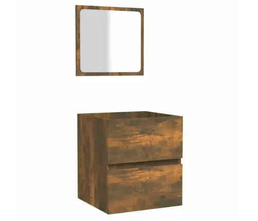 Vannitoakapp Peegliga, Suitsutatud Tamm, Tehispuit