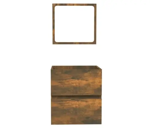 Vannitoakapp Peegliga, Suitsutatud Tamm, Tehispuit