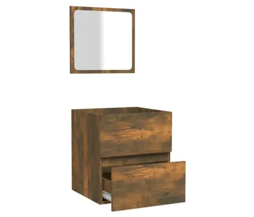 Vannitoakapp Peegliga, Suitsutatud Tamm, Tehispuit