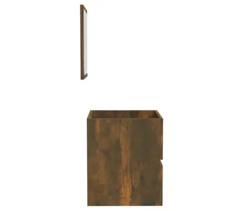 Vannitoakapp Peegliga, Suitsutatud Tamm, Tehispuit