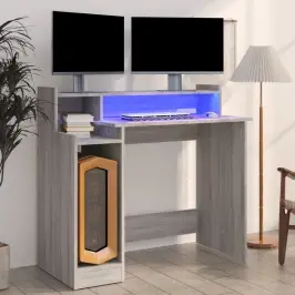 Rašomasis Stalas Su Led, Pilkas Ąžuolo, 97X45X90cm Mediena