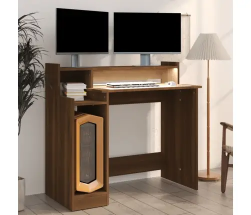 Kirjutuslaud Led-Tuledega, Pruun Tamm, 97 X 45 X 90 Cm