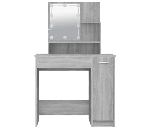 Kosmetinis Staliukas Su Led, Pilkas Ąžuolo, 86,5X35X136Cm