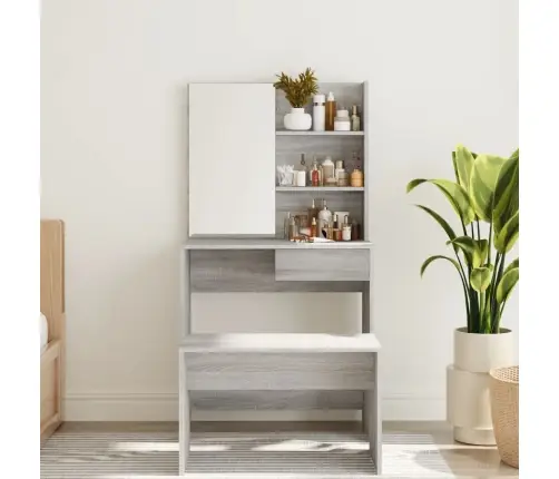 Spoguļgaldiņš, Pelēka Ozolkoka Krāsa, 74,5X40X141 Cm Vidaxl