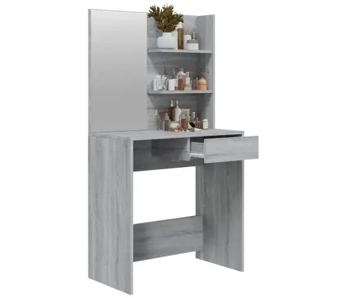 Spoguļgaldiņš, Pelēka Ozolkoka Krāsa, 74,5X40X141 Cm Vidaxl