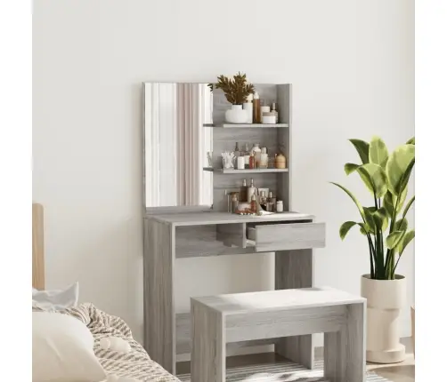 Spoguļgaldiņš, Pelēka Ozolkoka Krāsa, 74,5X40X141 Cm Vidaxl