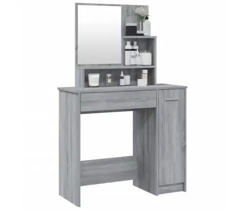 Spoguļgaldiņš, Pelēka Ozolkoka Krāsa, 86,5X35X136 Cm Vidaxl