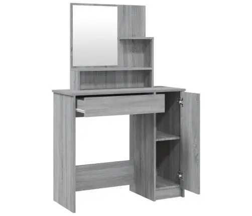 Spoguļgaldiņš, Pelēka Ozolkoka Krāsa, 86,5X35X136 Cm Vidaxl