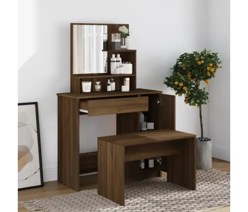 Spoguļgaldiņš, Ozolkoka Krāsa, 86,5X35X136 Cm Vidaxl