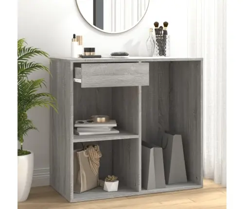 Kosmētikas Plaukts, Pelēka Ozola, 80X40X75Cm, Inženierijas Koks Vidaxl