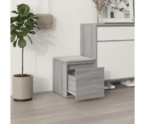 Kaste Ar Atvilktni, Pelēka, 40,5X40X40 Cm, Inženierijas Koks Vidaxl