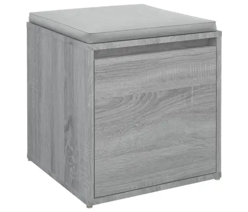 Kaste Ar Atvilktni, Pelēka, 40,5X40X40 Cm, Inženierijas Koks Vidaxl