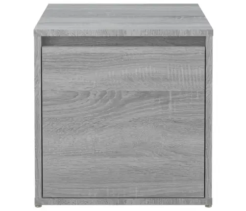 Kaste Ar Atvilktni, Pelēka, 40,5X40X40 Cm, Inženierijas Koks Vidaxl