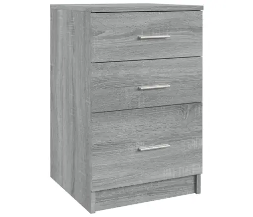 Naktsskapītis, Pelēka Ozolkoka, 40X40X63 Cm, Inženierijas Koks Vidaxl