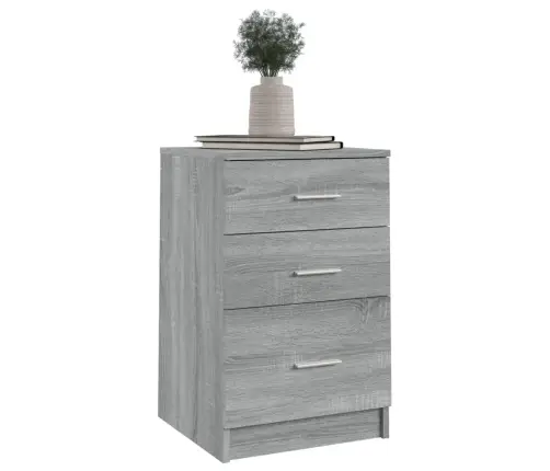 Naktsskapītis, Pelēka Ozolkoka, 40X40X63 Cm, Inženierijas Koks Vidaxl