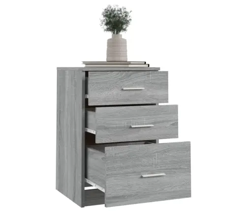 Naktsskapītis, Pelēka Ozolkoka, 40X40X63 Cm, Inženierijas Koks Vidaxl