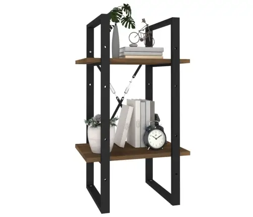 2-Līmeņu Grāmatu Plaukts, Ozola, 40X30X70 Cm, Inženierijas Koks Vidaxl