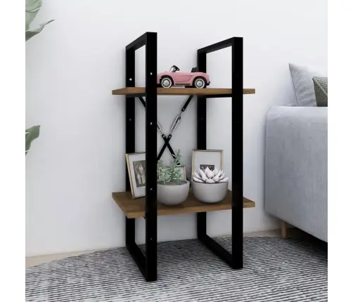 2-Līmeņu Grāmatu Plaukts, Ozola, 40X30X70 Cm, Inženierijas Koks Vidaxl