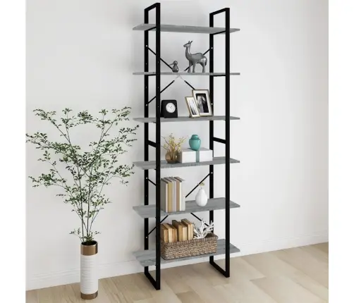 Augsts Plaukts, Pelēka Ozola, 80X30X210 Cm, Inženierijas Koks Vidaxl