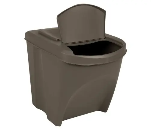 Virnastatavad Prügikastid 3 Tk, Hall, 75 L, Polüpropüleen