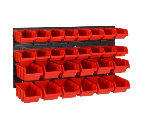 Instrumentu Plaukts, Melns Ar Sarkanu, 30 Daļas, 77X39 Cm Vidaxl