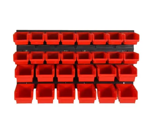 Instrumentu Plaukts, Melns Ar Sarkanu, 30 Daļas, 77X39 Cm Vidaxl