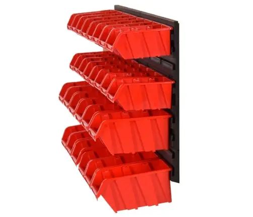 Instrumentu Plaukts, Melns Ar Sarkanu, 30 Daļas, 77X39 Cm Vidaxl