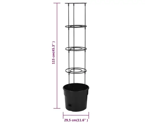 Pods Tomātu Audzēšanai, Ø29,5X115 Cm, Pelēks, Polipropilēns Vidaxl