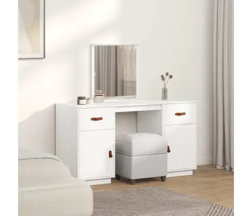 Tualettlaua Komplekt Peegliga, Valge, Männipuit