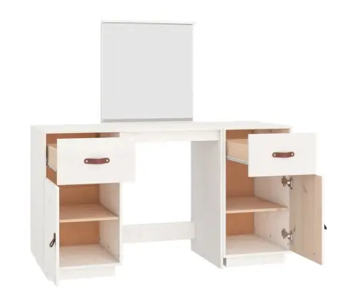 Tualettlaua Komplekt Peegliga, Valge, Männipuit