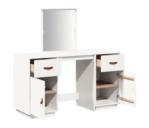 Tualettlaua Komplekt Peegliga, Valge, Männipuit