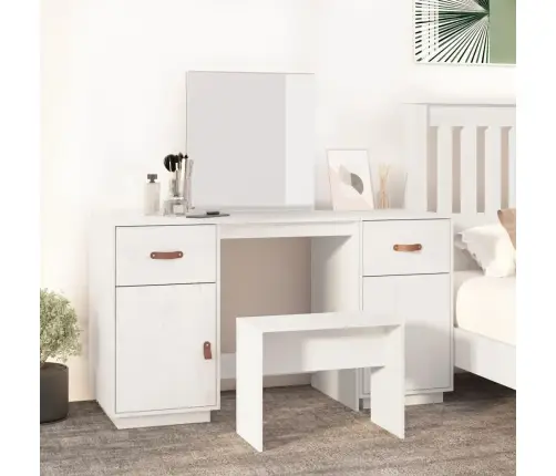 Tualettlaua Komplekt Peegliga, Valge, Männipuit