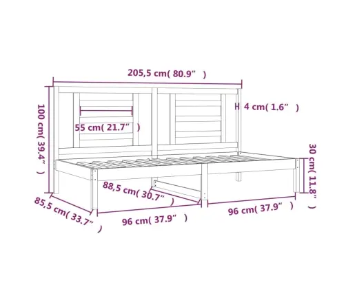 Gulta Bez Matrača, 80X200 Cm, Priedes Masīvkoks Vidaxl
