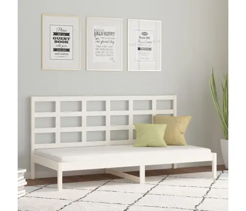 Gulta Bez Matrača, Balts, 90X200 Cm, Priedes Masīvkoks Vidaxl