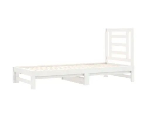 Ištraukiama Lova, Balta, 2X(90X200)cm Pušies Medienos Masyvas