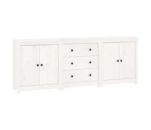 Kumode, Balta, 210X35X80 Cm, Priedes Masīvkoks Vidaxl