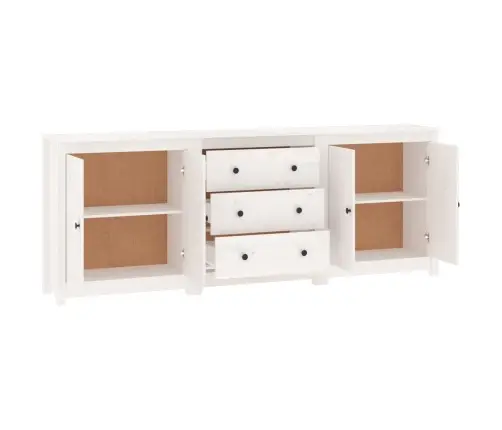 Kumode, Balta, 210X35X80 Cm, Priedes Masīvkoks Vidaxl